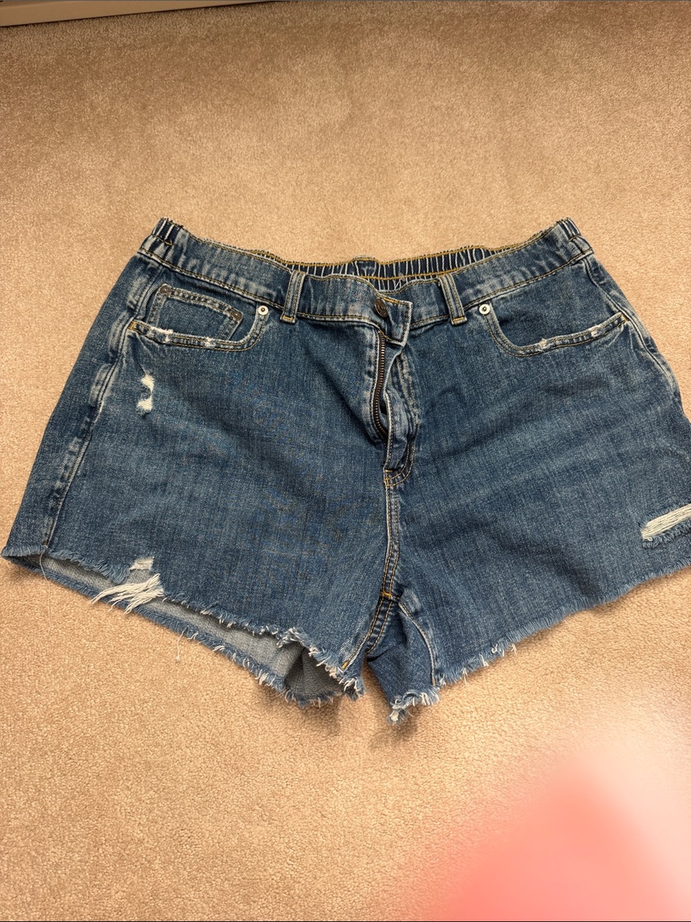 aerie Distressed Blue Denim Cutoff Shorts